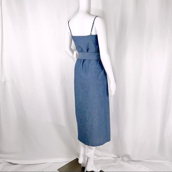 LACAUSA xAnthropologie Chambay Spaghetti Strap Belted Button Down Dress SzXS NWT - Picture 13 of 16